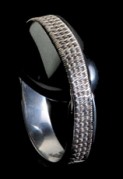 WOVEN SILVER AND HEMATITE RING