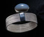 WOVEN SILVER AND GREY AGATE BRACELET