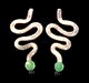 
WOVEN SILVER EARRINGS WITH JADE AND OBSIDIEN PEARLS